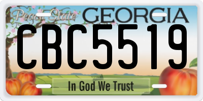 GA license plate CBC5519