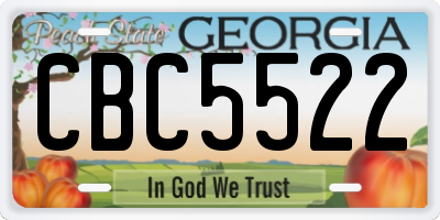 GA license plate CBC5522