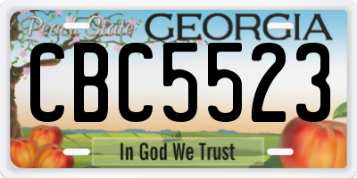 GA license plate CBC5523