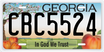 GA license plate CBC5524