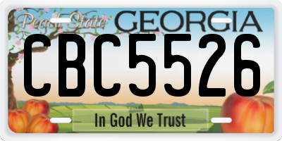 GA license plate CBC5526