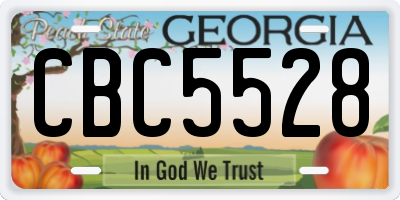 GA license plate CBC5528