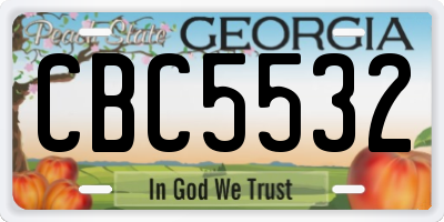 GA license plate CBC5532