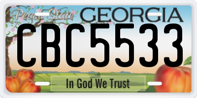 GA license plate CBC5533