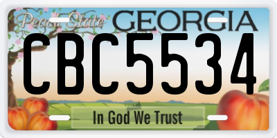 GA license plate CBC5534