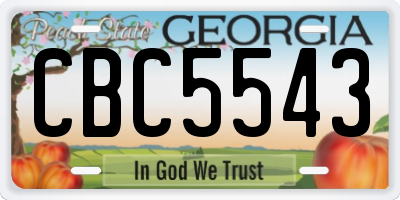GA license plate CBC5543