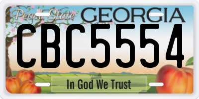 GA license plate CBC5554