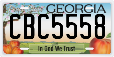 GA license plate CBC5558