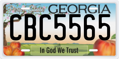 GA license plate CBC5565