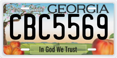 GA license plate CBC5569