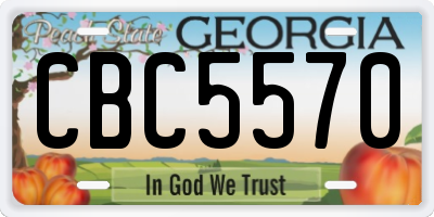 GA license plate CBC5570
