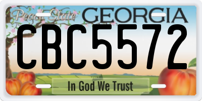 GA license plate CBC5572