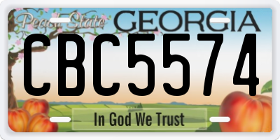 GA license plate CBC5574