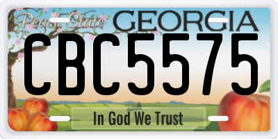 GA license plate CBC5575