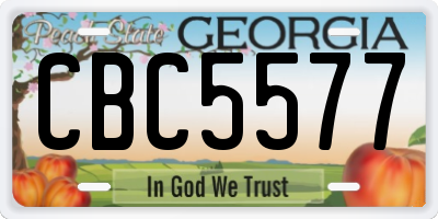 GA license plate CBC5577