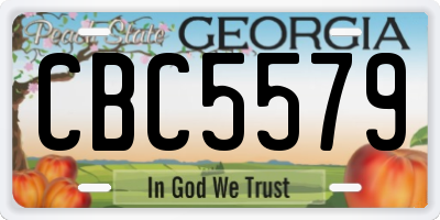 GA license plate CBC5579
