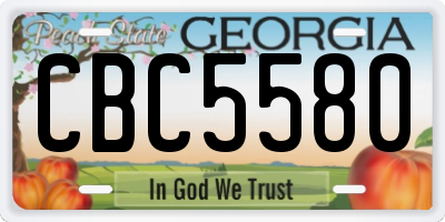 GA license plate CBC5580