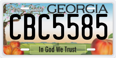 GA license plate CBC5585