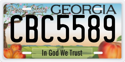 GA license plate CBC5589