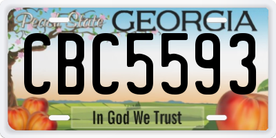 GA license plate CBC5593