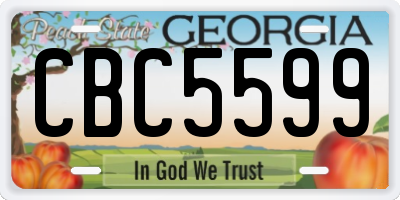 GA license plate CBC5599