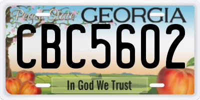 GA license plate CBC5602