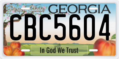 GA license plate CBC5604