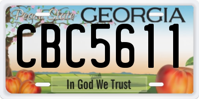 GA license plate CBC5611