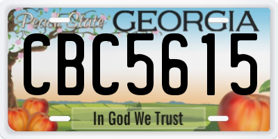 GA license plate CBC5615