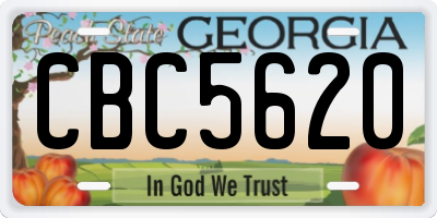 GA license plate CBC5620