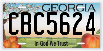 GA license plate CBC5624