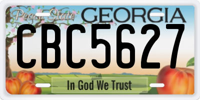GA license plate CBC5627