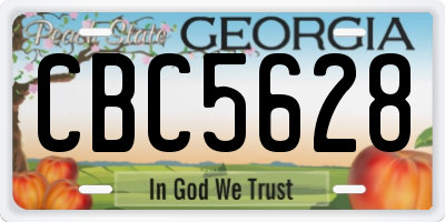 GA license plate CBC5628
