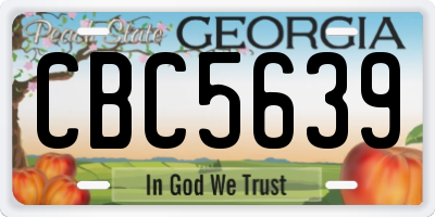 GA license plate CBC5639