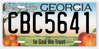 GA license plate CBC5641