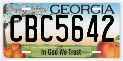 GA license plate CBC5642