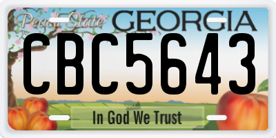 GA license plate CBC5643