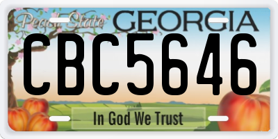 GA license plate CBC5646