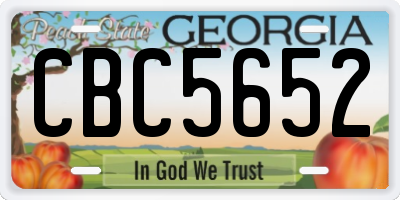 GA license plate CBC5652