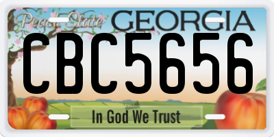 GA license plate CBC5656