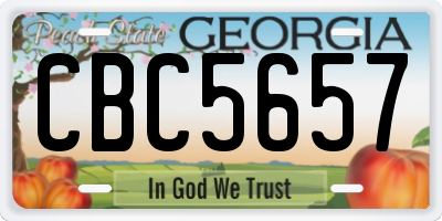 GA license plate CBC5657