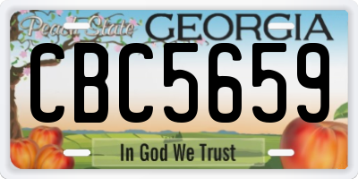 GA license plate CBC5659