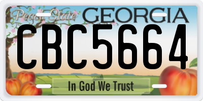 GA license plate CBC5664