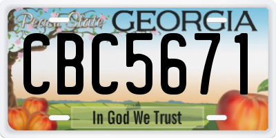 GA license plate CBC5671