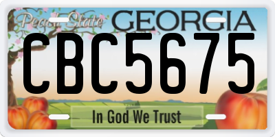 GA license plate CBC5675