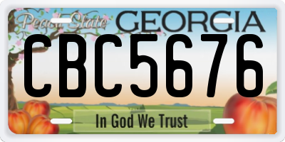 GA license plate CBC5676