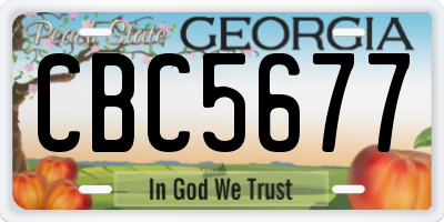 GA license plate CBC5677