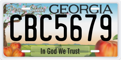 GA license plate CBC5679