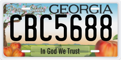 GA license plate CBC5688