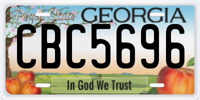 GA license plate CBC5696